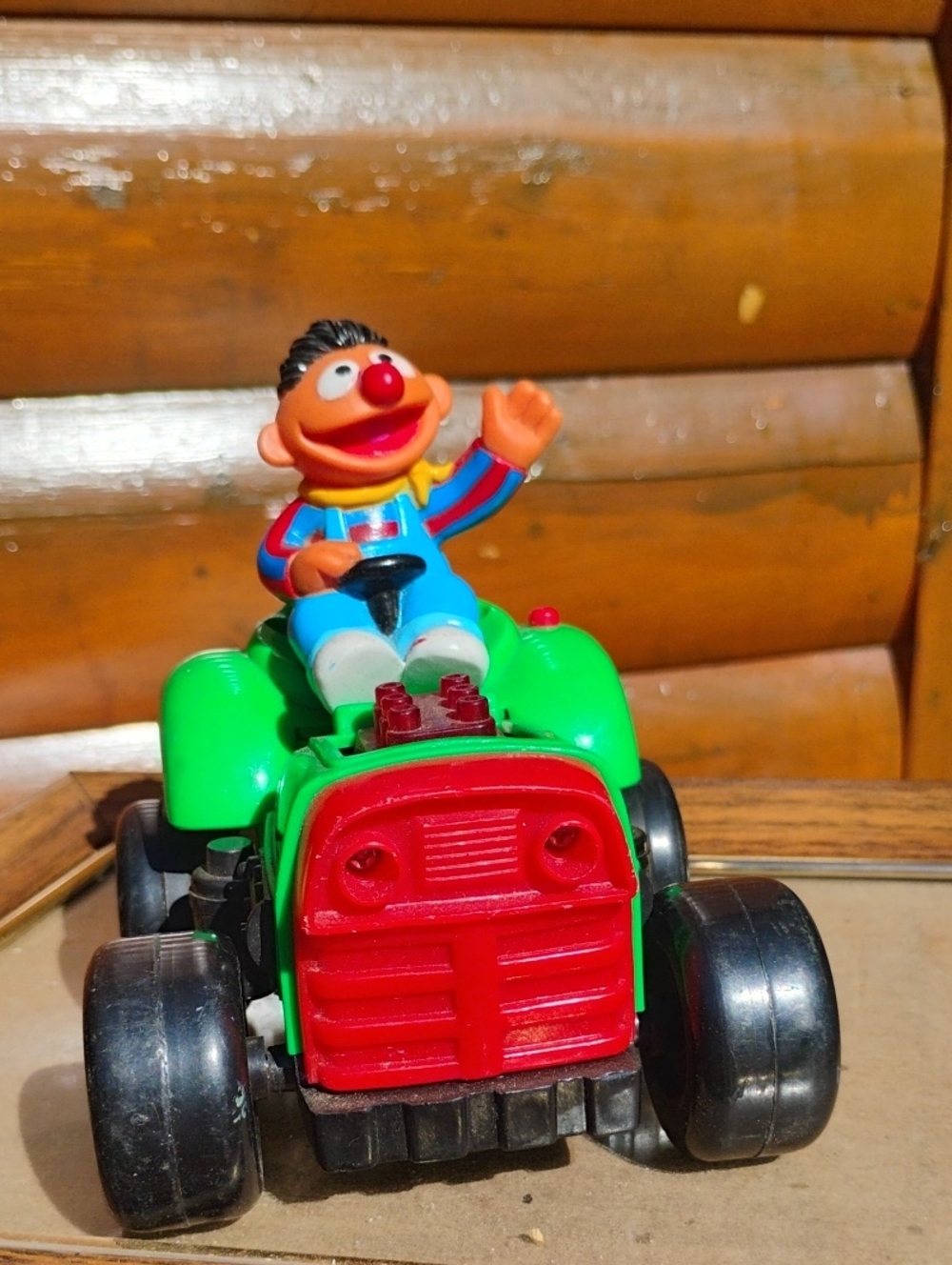 Vintage Sesame ERNIE ON TRACTOR TYCO PRESCHOOL TOY